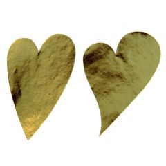 Etikett hjärta sneda guld