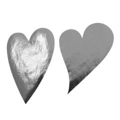 Etikett hjärta sneda silver