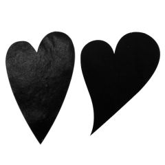 Etikett hjärta sneda svart