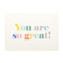 Tackkort POP pastell "You are so great"